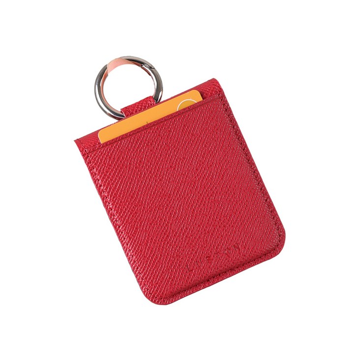 루스톤 폴카 천연소가죽 힌지보호 카드수납 링 지갑 갤럭시 Z플립 핸드폰케이스