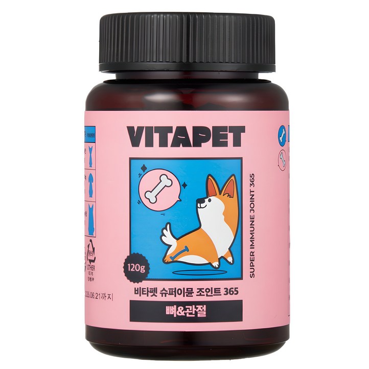비타펫 살안찌는 강아지 관절 영양제 슬개골 콘드로이친 보스웰리아 90일분, 90정, 뼈관절강화, 1개