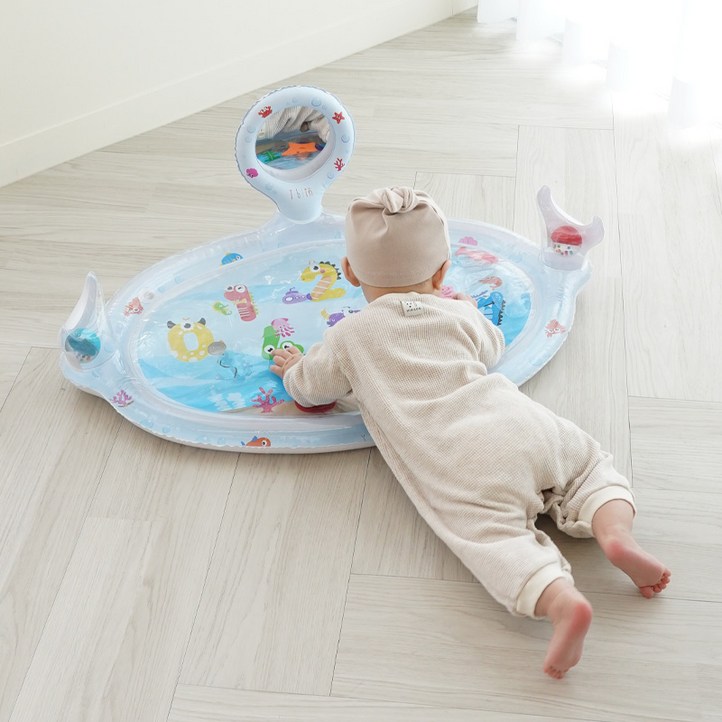 아이블린 터미타임 워터매트 ver2 촉감놀이 아기 장난감 딸랑이 거울