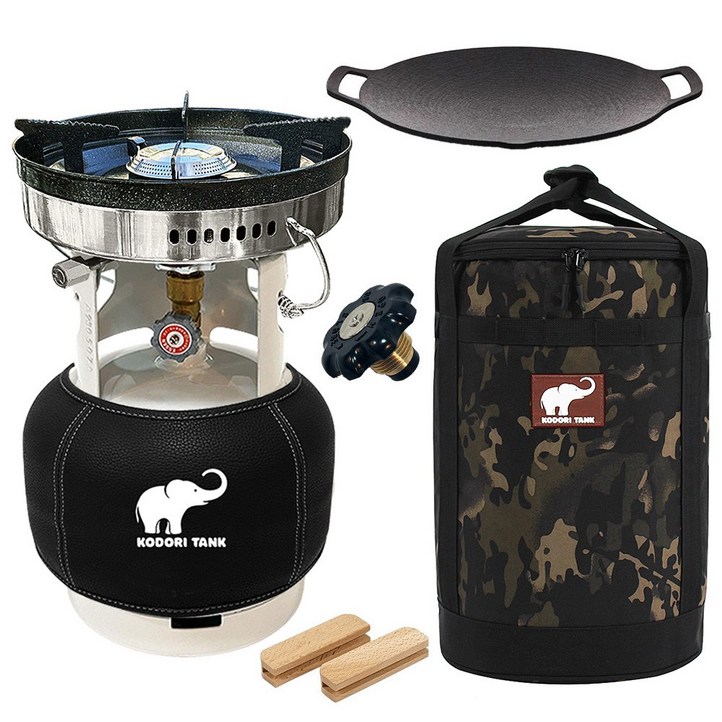고화력 코돌이탱크 3kg LPG가스통 코돌이가방 캠핑용품세트, 3kg일체형버너블랙워머36cm안전마개코돌이가방, 1세트
