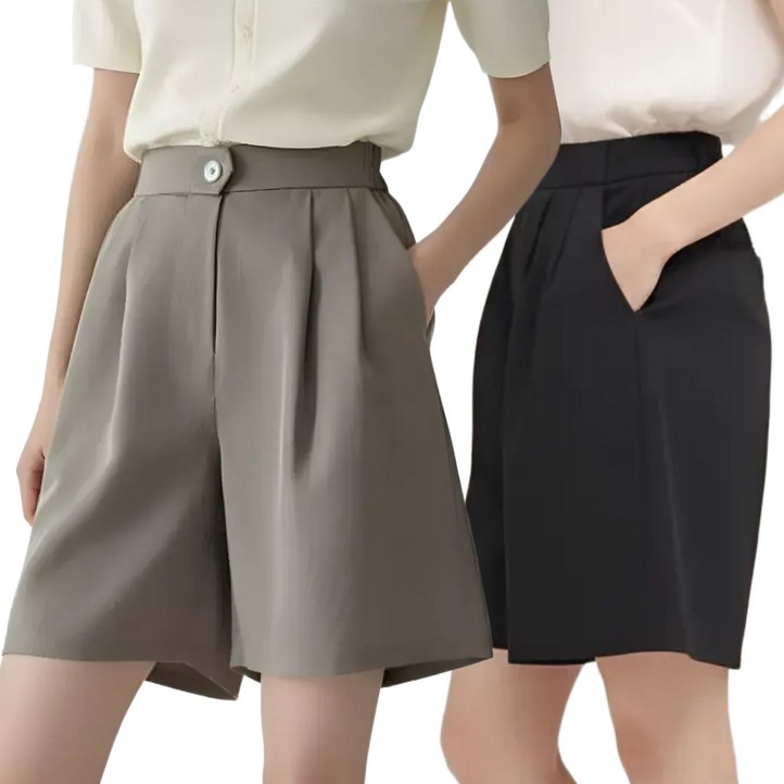 바이엘라 여성 반바지 여름 정장 A라인 팬츠