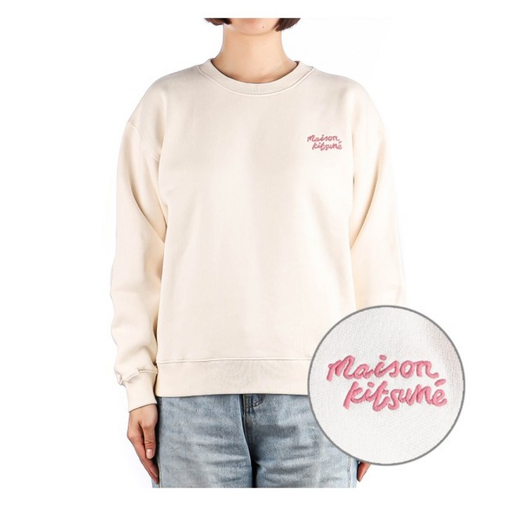 메종키츠네 24SS MW00314KM0307 FRESH COTTON 여성 핸드라이팅 맨투맨