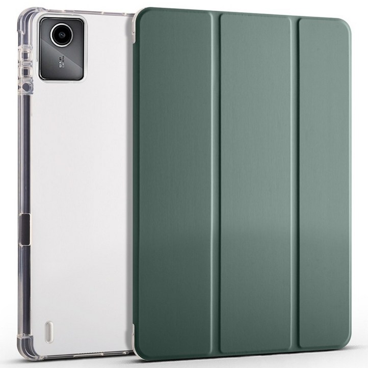 레노버 M11 샤오신 패드 2024 케이스 투명 북커버, 카키그린, 1개