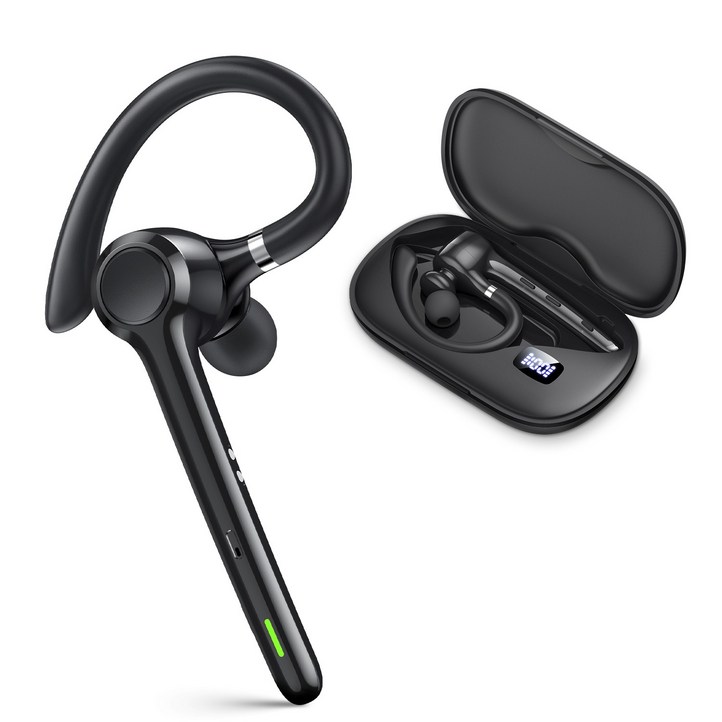 YINTEE 노이즈캔슬링 핸즈프리 귀걸이형 블루투스 이어폰 버튼식 듀얼마이크 통화 초경량 이어셋