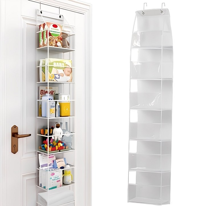 웨젼 다용도 문걸이 6단 포켓 수납함, 화이트, 1개