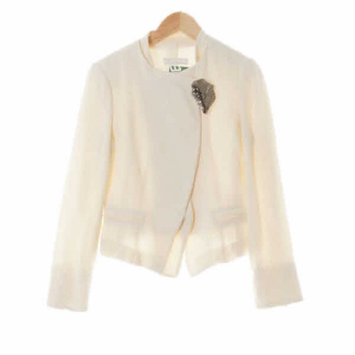 2915 잇미샤 에그쉘아이보리 면혼방 트위드원버튼숏자켓 8288160