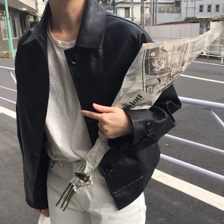 꾸안꾸 항공특송 싱글 카라 레더 자켓 2col 봄 가을 PU 오버핏 루즈핏 고급소재 제이플로우 가죽 꾸안꾸 항공특송 싱글 카라 레더 자켓 2col 봄 가을 PU 오버핏 루즈핏 고급소재 제이플로우 가죽