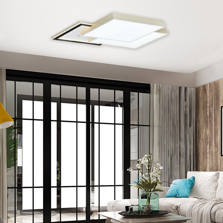 라인 LED 스퀘어블랙 거실등 125W 인테리어조명