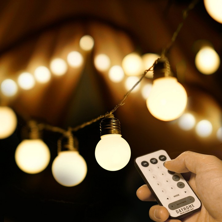 이즈휴 더큰 LED 스마트 대형소켓 앵두전구 30구 + 수신기 케이블 + 전용 어답터 + 리모컨 + 건전지, 웜화이트, 1세트 1318060663