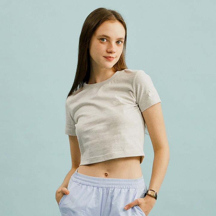 키르시 여성용 스몰 체리 크롭 티셔츠