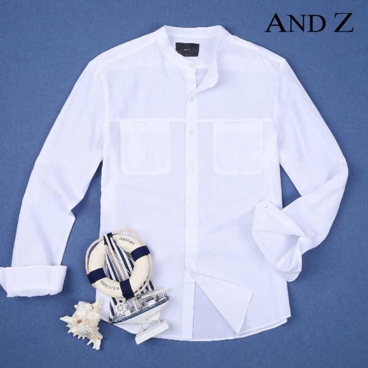 (정품)ANDZ [앤드지] 추연사 밴드카라 캐주얼 셔츠 (BLA2WC1003)