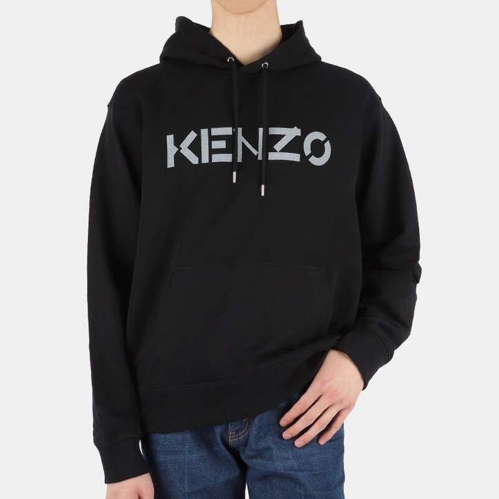 디몬트 22 SS 겐조 남성 KENZO 로고 프린트 후드 맨투맨블랙 FB6 5SW300 4ML 99