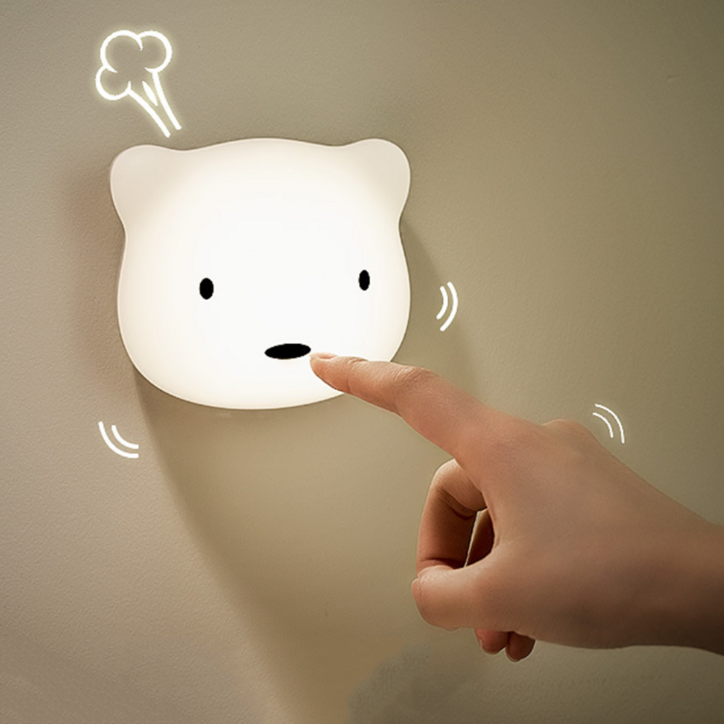 바이미니멀 무선 LED 밝기 조절이 가능한 곰돌이 충전식 수면등 무드등 수유등 취침등