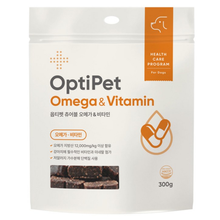 옵티펫 강아지 츄어블 영양제, 60정, 오메가3, 1개