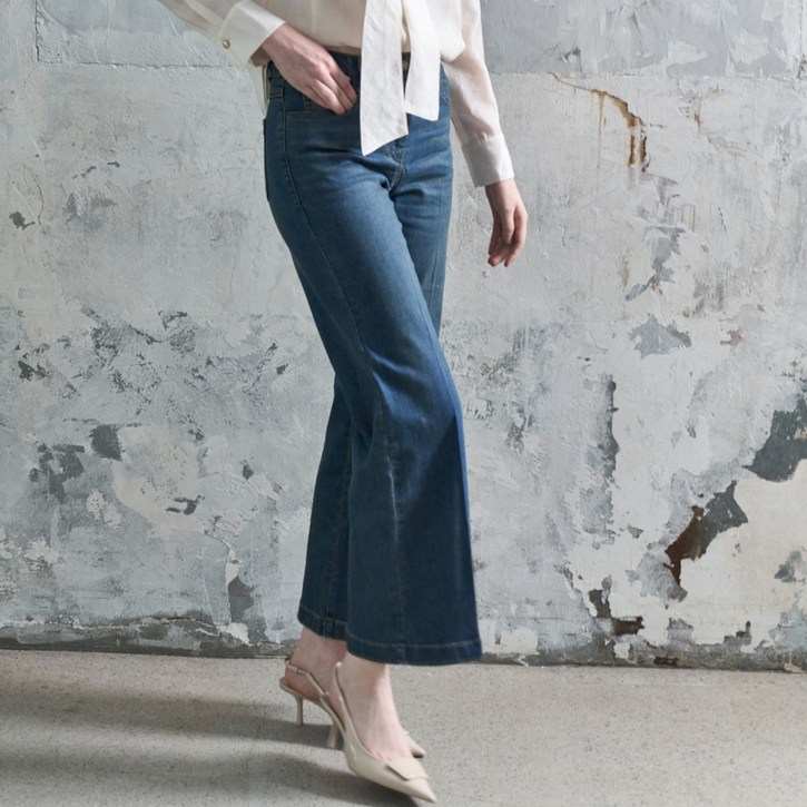 올리비아로렌 여성용 레직기 와이드 데님 VOCMP5F8251