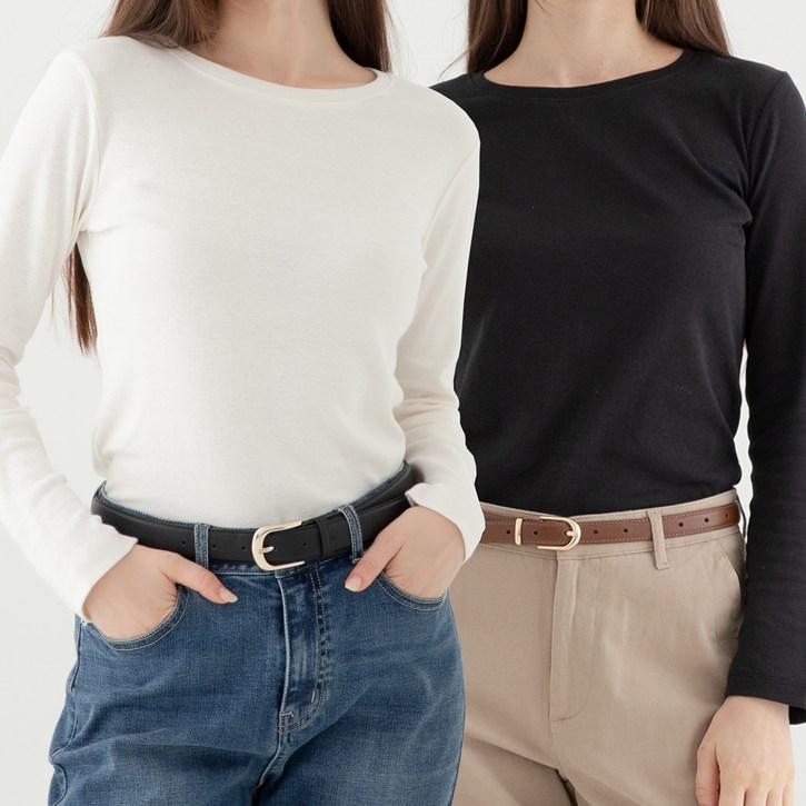 ELLE PARIS 데일리 긴팔 잔골지 기본 티셔츠 2pc set ELLE PARIS 데일리 긴팔 잔골지 기본 티셔츠 2pc set
