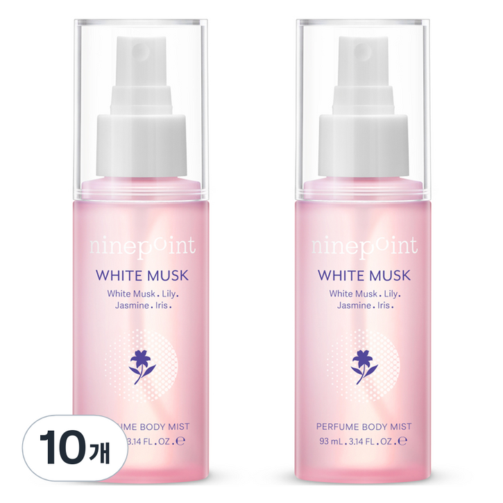 나인포인트 퍼퓸 모이스처 바디미스트 화이트 머스크, 10개, 93ml