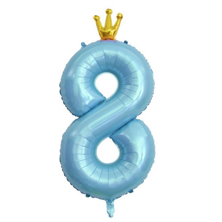 이자벨홈 생일파티 왕관 숫자 풍선 8 초대형, 블루, 1개 6