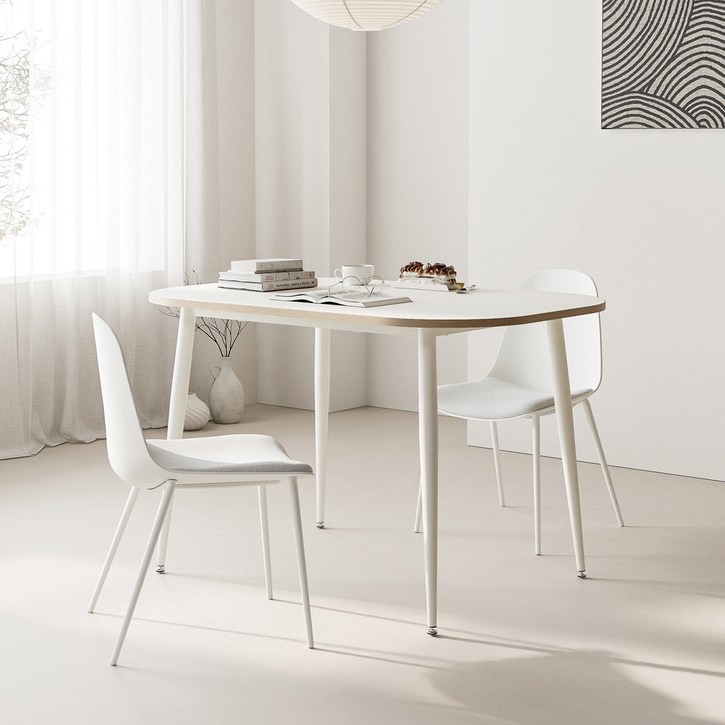 싯존 아르코 미드센츄리 식탁 1200 방문설치, 화이트, 2인용
