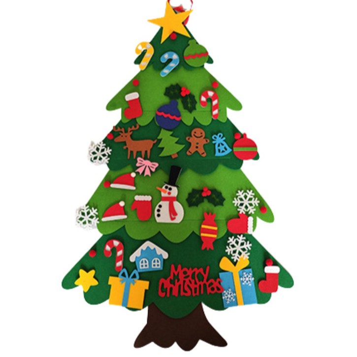 DIY 펠트 크리스마스 트리 나무 만들기 KC인증 - 셀프 부직포 트리 전구 장식 어린이 벽트리 7