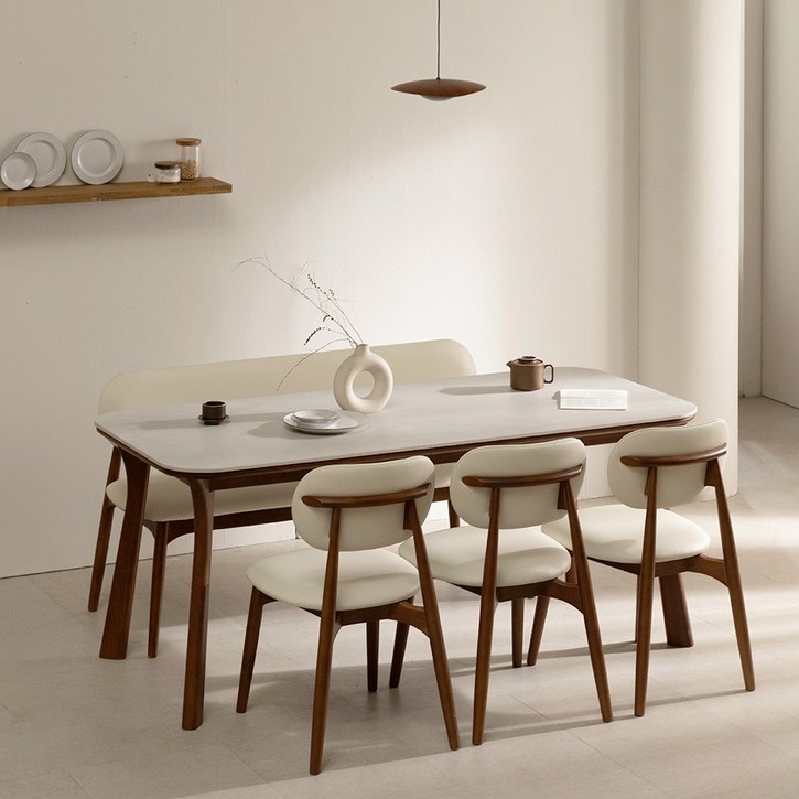 라움에스알 모드니 양면 세라믹 식탁 테이블 6인용 1800 월넛