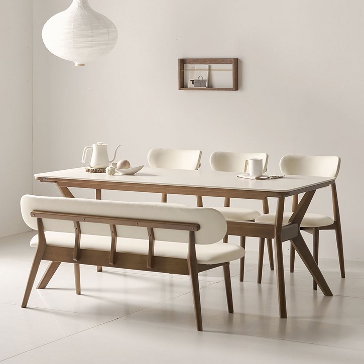 더끌림 모린 2000 포세린 세라믹 6인용 식탁의자3등받이 벤치1 IKMR2A, 식탁 단일 색상, 일반 3  벤치 1