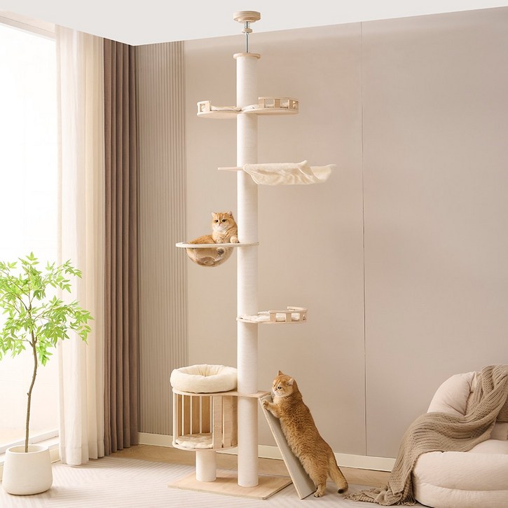 에스엘씨펫 스크래쳐 원목 고양이 캣폴 캣타워