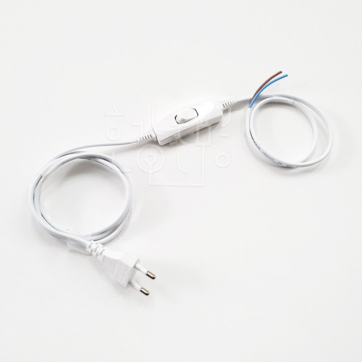 호강조명 AC 220V 전선코드 중간스위치 0.75SQ 백색