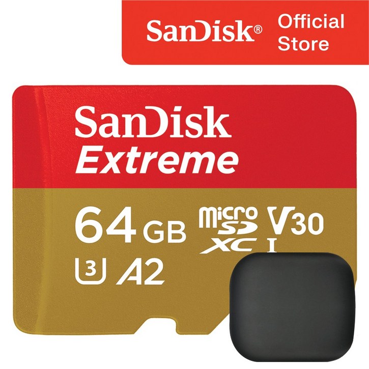샌디스크 익스트림 마이크로 SD 카드  메모리 보관 케이스, 64GB