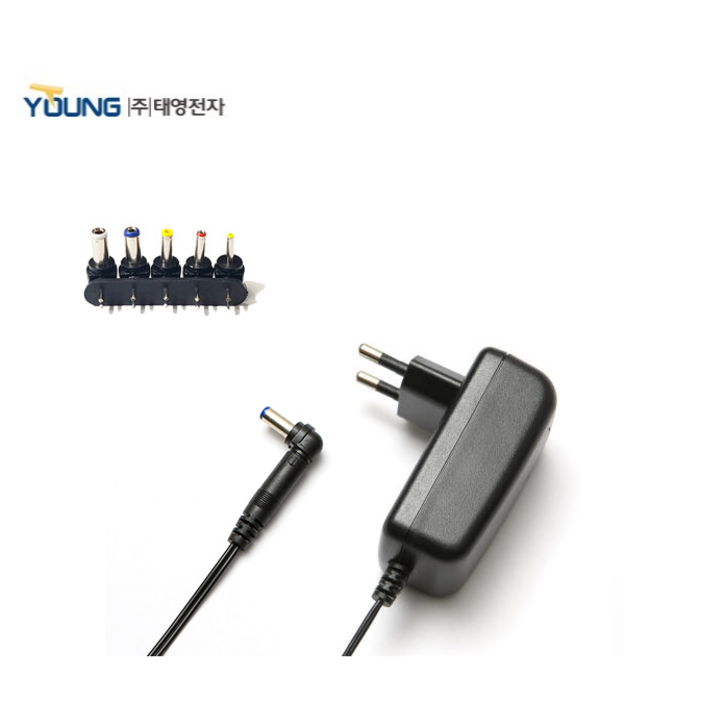 태영전자 SMPS DC 아답터 12V 2A 직류전원장치5종젠더 wall mount