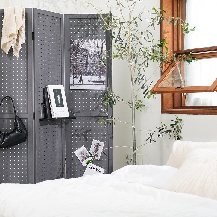 쥬헤브 인테리어 파티션 가벽 셀프공간분리 이동식 칸막이 원목 타공