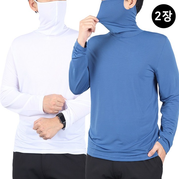 1+1 남성골프웨어 여름 냉감 스판 빅사이즈 기능성 쿨티셔츠 이너웨어