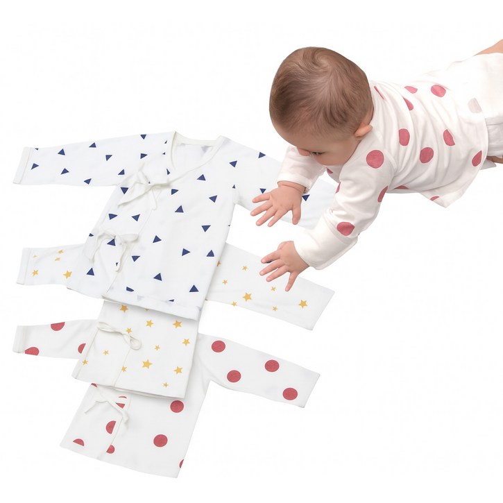 랩바이베이비 3종세트 체온감지 베넷저고리 특허받은 열똑똑아기옷 오가닉원단