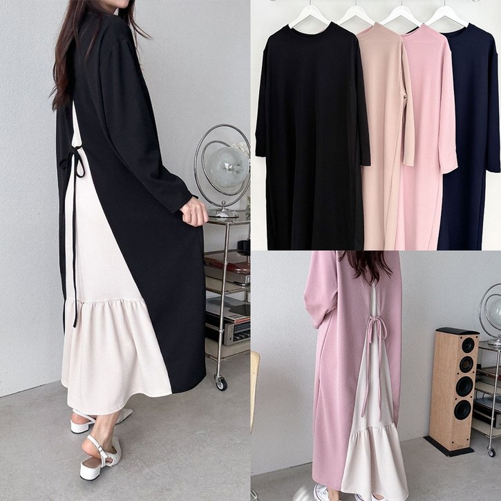 민트위니 여성용 롱 원피스 빅사이즈 오버핏 맨투맨 겨울