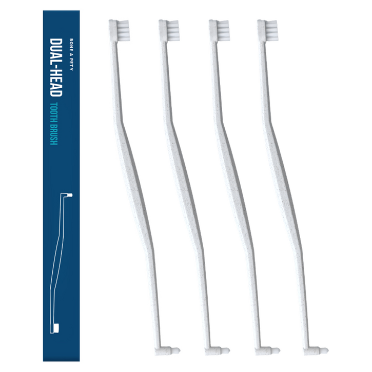 본아페티 고양이 강아지 듀얼헤드 칫솔 의료용미세모 치석제거 양치, 4개, 그레이