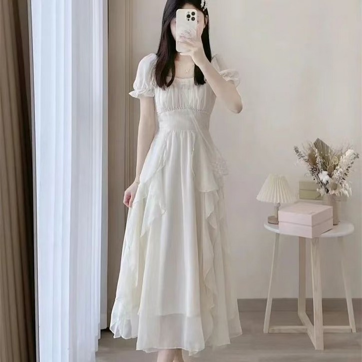 HCJNZCA 멋스럽고 예쁜 바캉스 쉬폰 롱 원피스