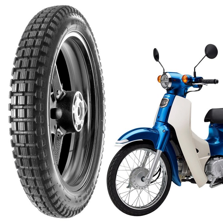 맥시스 혼다 슈퍼커브110 전용 오프로드 튜브 타이어 M186 2.7517 3.0017, 1개