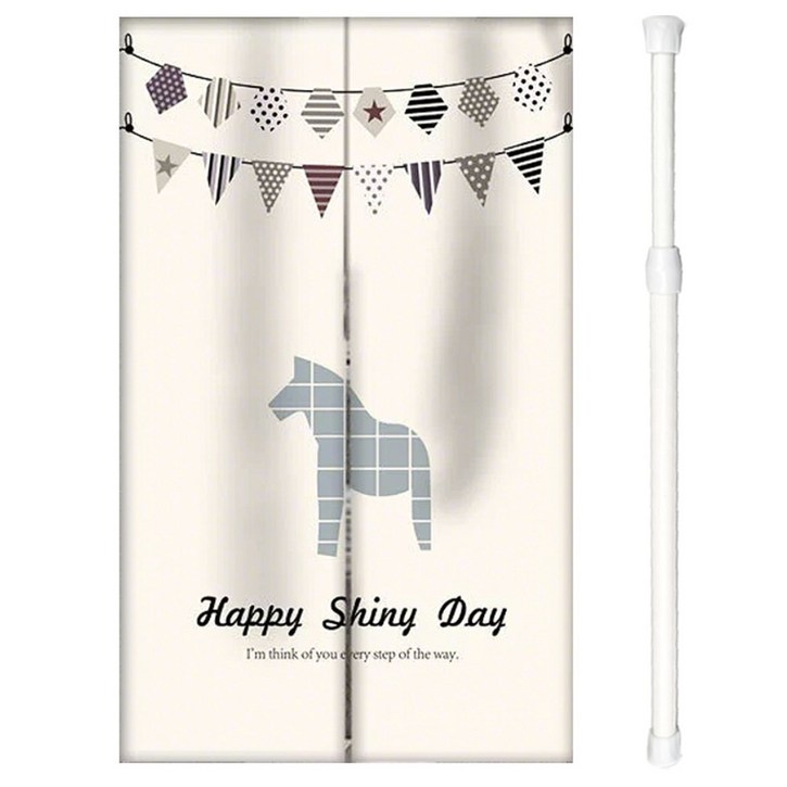 방문 커튼 가림막 봉 포함 세트 가리개 커텐 분리형 트임 패브릭 칸막이 도어 반커튼 주방 문 화장실 베란다