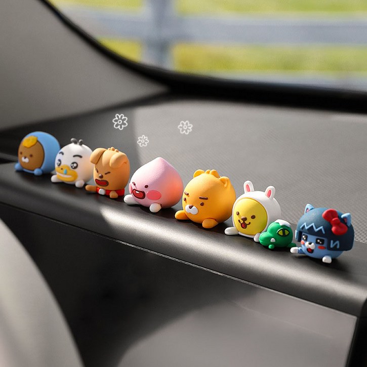 카카오 차량용품 프렌즈 모니터 인형 장식 피규어 대시보드 꾸미기 장식품 귀여운 캐릭터 4