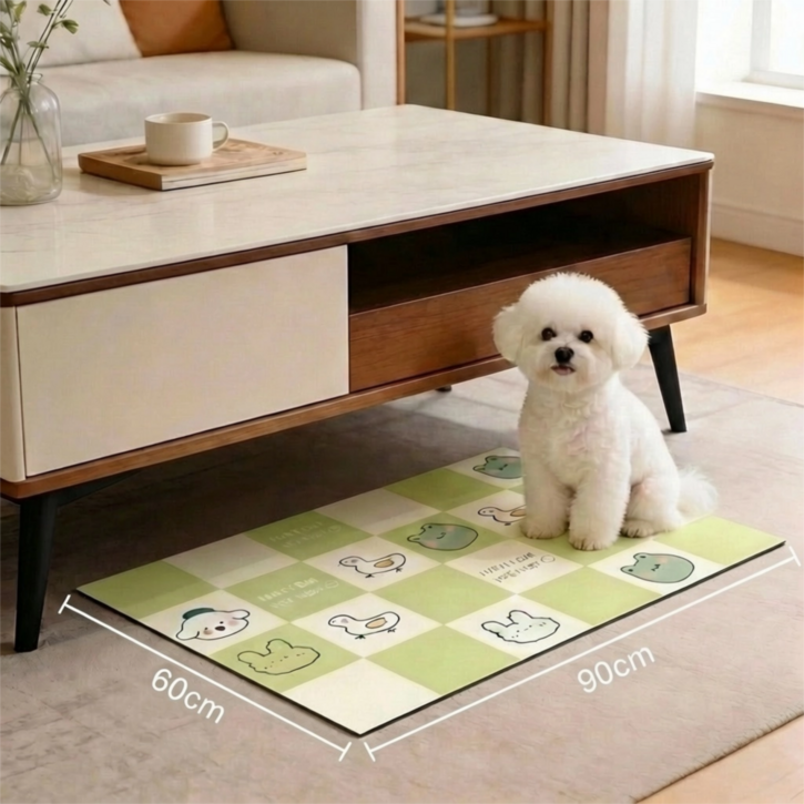 Tinduo 강아지 매트 PVC 카펫 식사용 발매트 주방 싱크대 욕실 겸용 미끄럼방지 방유 방수 닦아서 바로 쓸수충격방지 매트