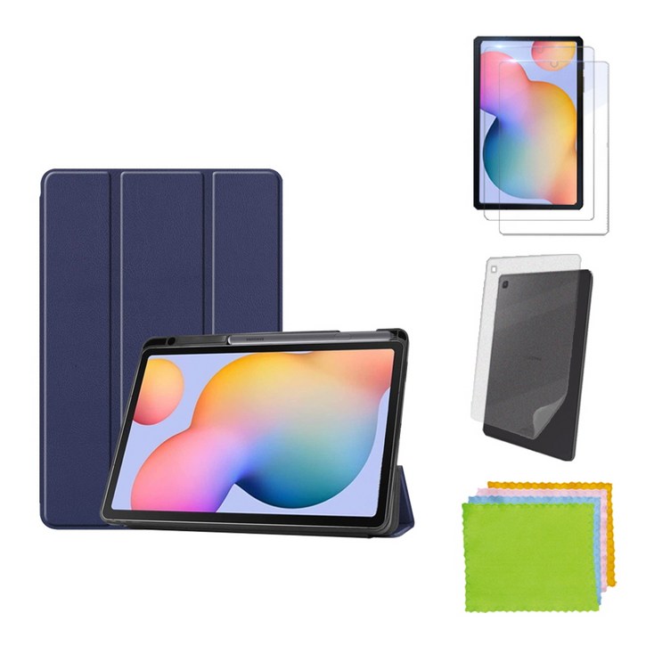 강화유리2장후면쉴드 갤럭시탭S6 라이트 10.4 호환 S펜수납 북커버 케이스 SMP610 P610N P615 P615N P613 P613N P619N Lite 케이스나라 삼성