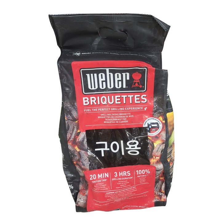 웨버 차콜 브리켓 4kg, 1개
