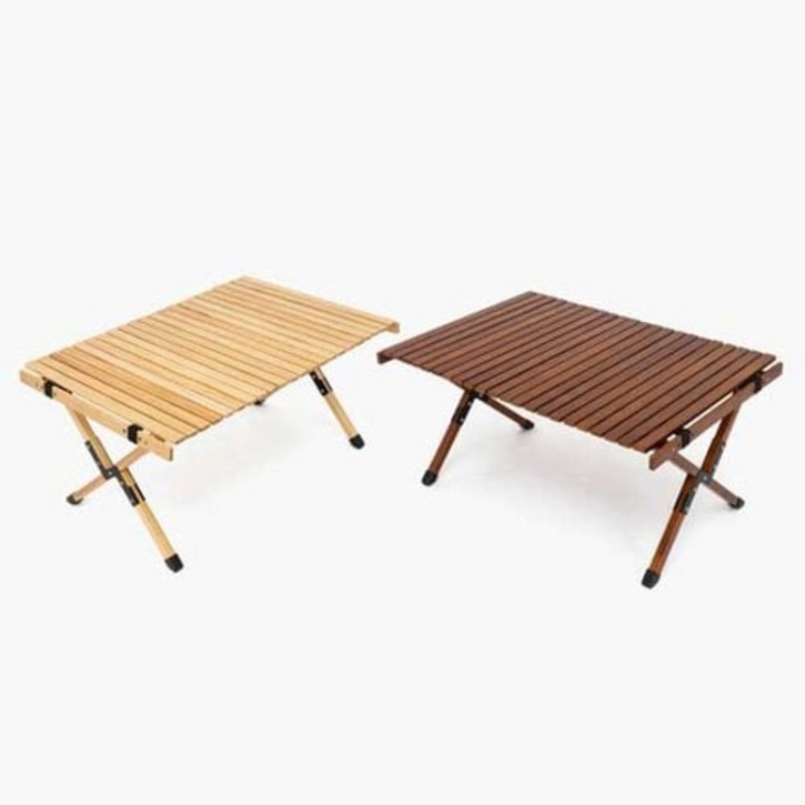 문캠핑 접이식 원목 롤테이블 내츄럴 S사이즈 M사이즈 L사이즈 월넛 L사이즈 파우치포함, 월넛