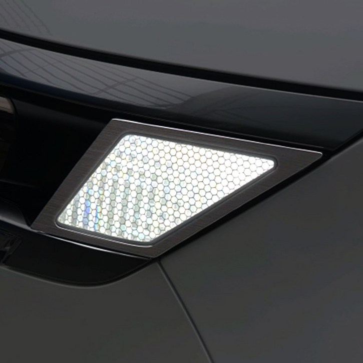 오카 4세대 카니발 KA4 호환 용품 헤드라이트 알루미늄 알로이 몰딩 리플렉터 반사 스티커 악세사리, 1세트, 화이트2P