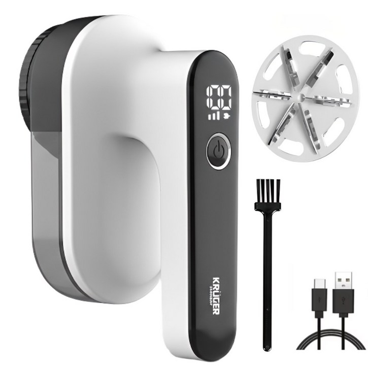 크루거 보풀제거기 세탁소용 6중 충전식 대용량 LED, 프리미엄 화이트블랙, KRLR1329 크루거 보풀제거기 세탁소용 6중 충전식 대용량 LED, 프리미엄 화이트블랙, KRLR1329