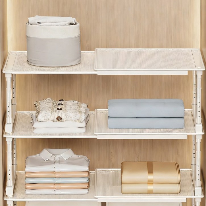 Shipshape 길이조절 옷장 레이어드 칸막이 확장형 펀칭 수납정리대