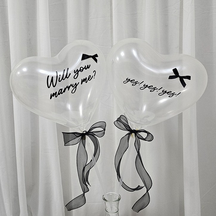 올리브파티 프로포즈 윌유메리미 하트 풍선 세트 셀프 웨딩 촬영 소품