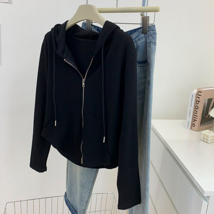 제이로그 캐주얼 슬림 점퍼 자켓 더크후드집업