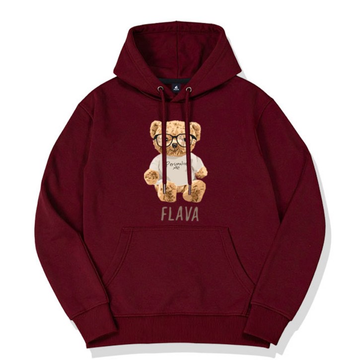 JYFASHIOIN SMART BEAR 후드티 곰돌이 그래픽 남녀공용 오버핏 기모 후드 빅사이즈