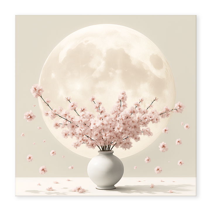 네모아트 돈들어오는 달항아리 그림 액자 꽃그림 인테리어 풍수 거실 집들이선물 캔버스액자